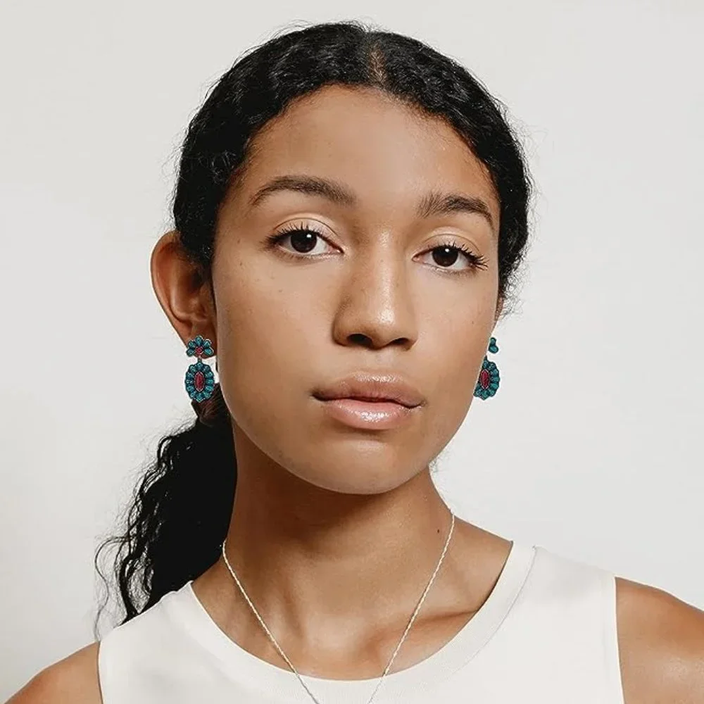 Anthropologie Bohemian Green Earrings